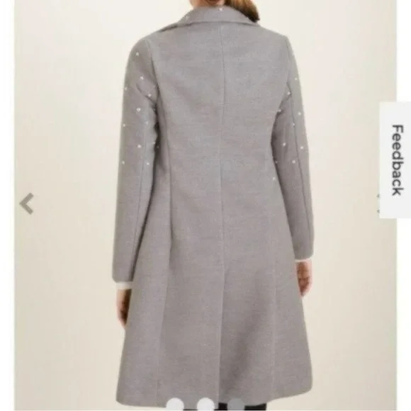 NWOT Chico's Faux-Pearl Embellished Gray Jacket - Picture 2 of 6